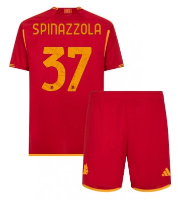 AS Roma Leonardo Spinazzola #37 Hemmakläder Barn 2023-24 Kortärmad (+ Korta byxor)